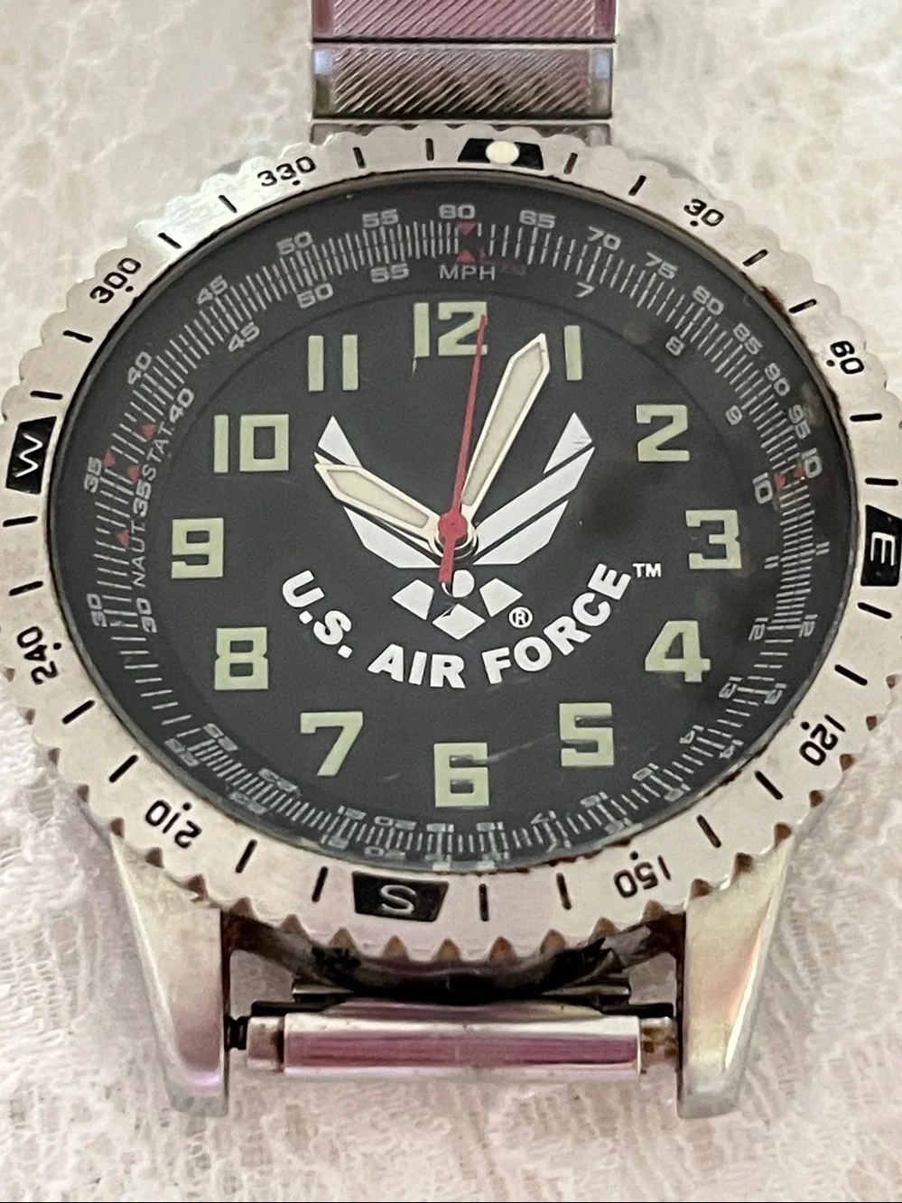 Men's Stainless Steel Watch - Black Dial